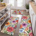 thumbnail image 2 of Pioneer Flower Floral Print Pattern Kitchen Rugs Sets Of 3,Kitchen Runner Rugs Non Skid Washable,Decorative Kitchen Floor Mats for Kitchen,Sink,Laundry,17"x30"+ 17"x47" + 17"x59", 2 of 6
