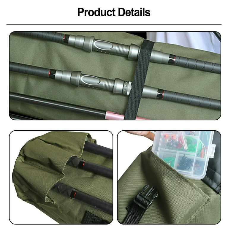 YLLSF Sea pole bag, fishing bag, large capacity backpack for