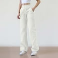 thumbnail image 2 of Sweatpants for Women Wide Leg Elastic Waist Trousers Solid Drawstring Sweatpant With Pockets, 2 of 6