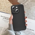 thumbnail image 6 of Silicone Case for iPhone 15 6.1 Inches, Fine Hole Scratch Proof, Shock Proof Fingerprint All-Round Protection Mobile Phone Case(Black), 6 of 13