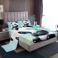 thumbnail image 1 of YST Panda Flower Sheets, 3D Cute Cartoon Panda Sheet Set Cute Animal Pattern Bed Sheets Set, Butterfly Decor Watercolor Print Top Fitted Sheet Full 4 Pieces, 1 of 6