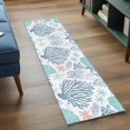 thumbnail image 3 of 2'x6' Rug Runners for Hallways Kitchen, Blue Coastal Non Slip Entryway Beside Floor Carpet Runner, Summer Nautical Starfish Beach Coral Washable Laundry Room Bedroom Throw Rugs Mat for Family Pet, 3 of 8