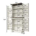 thumbnail image 4 of 71" Tall Farmhouse Kitchen Pantry with 12 Side Shelves, 5 Layers Pantry Storage Cabinet w/Load-Bearing Steel Pipe & 4 Barn Doors/Adjustable Shelves for Kitchen, Dining Room, Living Room, White, 4 of 9