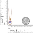 thumbnail image 3 of Gem Stone King 18K Rose Gold Plated Silver Blue Tanzanite and Yellow Citrine Pendant Necklace for Women (1.76 Cttw, Gemstone December Birthstone, Round 6MM and 4MM), 3 of 3