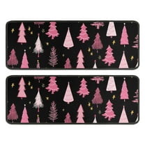 Kitchen Rugs Sets Of 2,Black and Pink Christmas Tree Pattern Anti Fatigue Kitchen Mat Rugs Non Slip Washable,Decorative Kitchen Floor Mats for Kitchen,Sink,Laundry,17"x47" 17"x47"