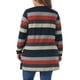 thumbnail image 3 of Cárdigan Plus Size Agnes Orinda para Mujeres, Abierto al Frente, de Manga Larga, con Rayas de Color Contrastante y Bolsillos, 4X Negro Rojo, 3 of 6