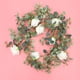 thumbnail image 3 of Decoración de pared de ratán artificial con hojas de eucalipto y rosas blancas, guirnalda colgante (1,95 m), 3 of 5