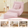 thumbnail image 5 of Bean Bag Chair Big Sofa for Adults Fireside Chair Togo Chair with Ottoman and Pillow Memory Foam Filled Tufted Comfy Lazy Floor Lounge for Living Room Gaming Venue, Cashmere, Pink, 5 of 18