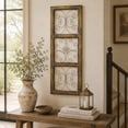 thumbnail image 3 of DecMode Brown Wood Distressed Panel Scroll Wall Decor with Bronze Metal Scrollwork, 3 of 15