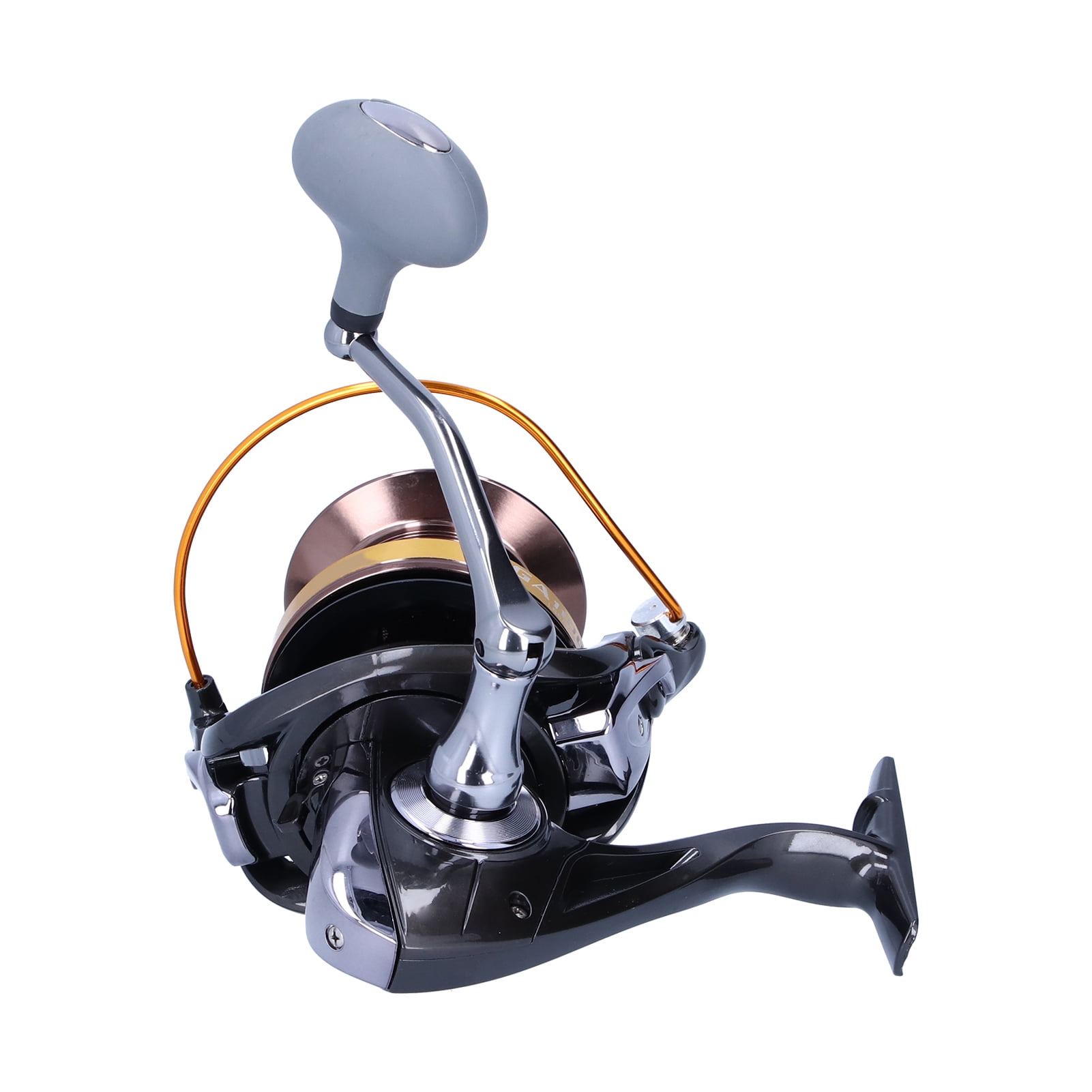 Yajisi Portable Spinning Reel 12+1 Bearing 4.6:1 Gear Ratio Fishing Wheel, GA11000 Size, Ambidextrous, Perfect for Freshwater and Saltwater Fishing Trips (Black)