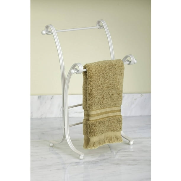 InterDesign York Lyra Metal Towel Holder Stand for Bathroom Vanities