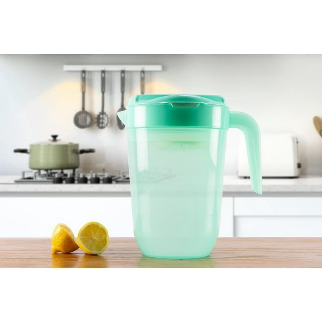 Mainstays Plastic PP 1 Gallon Pitcher with Green Color Lid - Walmart.com