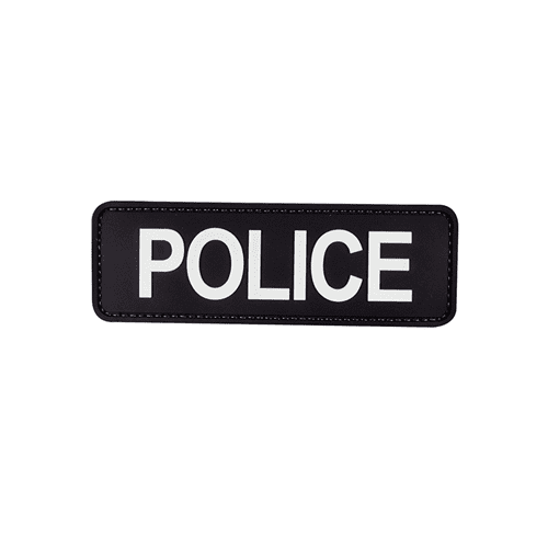 POLICE 4" x 11" Large Back Patch // FREE US SHIPPING! Sew-On Gold on Black 