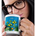 thumbnail image 2 of 3drose, Colourful Tropical Plants and Fish Design Personalized with a Female Name Lisa, 15oz Two-tone Black Mug, 2 of 6