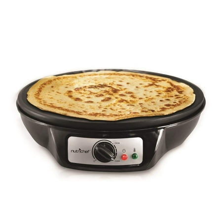 NutriChef Electric Crepe Maker / Griddle, Hot Plate Cooktop - Black - Black