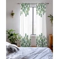 thumbnail image 3 of Green Eucalyptus Leaves Sheer Curtains 84 Inch Length 2 Panels Set for Living Room/Bedroom, Watercolor Farmhouse Country Plant Kitchen Curtains Grommet Semi-Sheer Curtains Window Treatments 52"x84"x2, 3 of 7