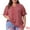 Red, variant on Women's Plus Summer Tops Floral V Neck Ruffle Puff Short Sleeve Casual Blouse Top 2X Red