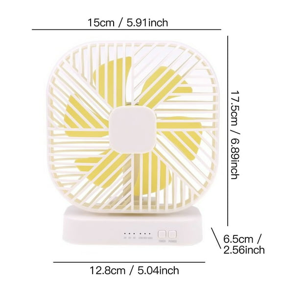 Magnetic USB Fan, Portable Desk Fan, USB Or AA Battery Powered with 3 Speed Settings and Timing Function, Adjustable 90 Degree Angle, Compact Lightweight Plastic Design