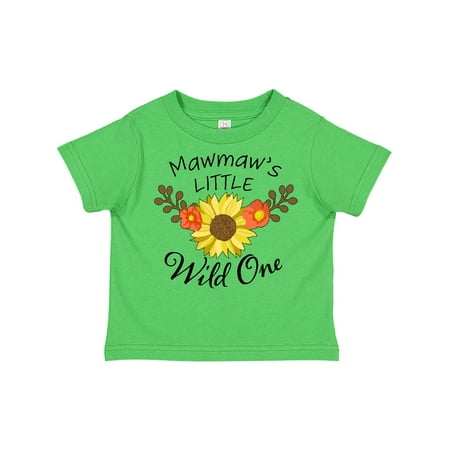 

Inktastic Mawmaw s Little Wild 1 with Beautiful Sunflower Gift Toddler Boy or Toddler Girl T-Shirt