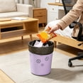thumbnail image 5 of Small Trash Can Plastic Wastebasket Round Garbage Container Bin,Heavy-Duty No Lid Garbage Can for Bathroom,Kitchen,Bedroom, Home,Office,College Dorm,Living Room,Washroom (Small Purple), 5 of 7
