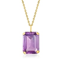 Ross-Simons 10.00 Carat Amethyst Pendant Necklace in 14kt Yellow Gold, Women's, Adult