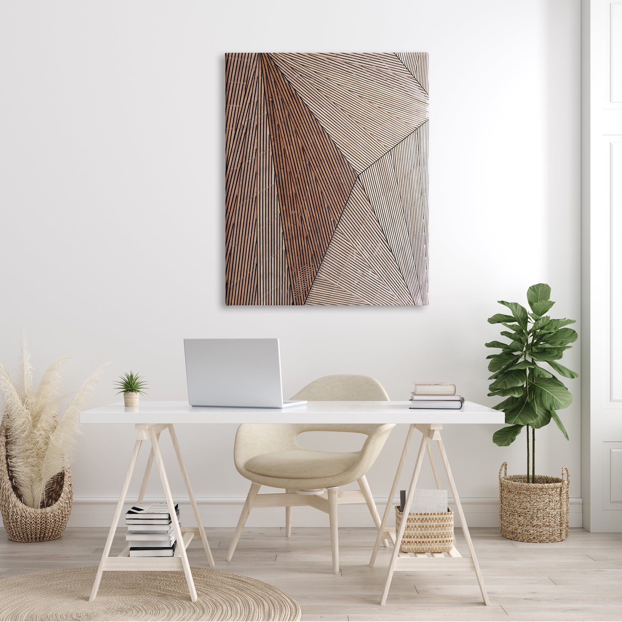 Stupell Industries Industrial Line Abstract Composition Geometric Shapes Brown Black, 36 x 48,Design by Malerifabrikken