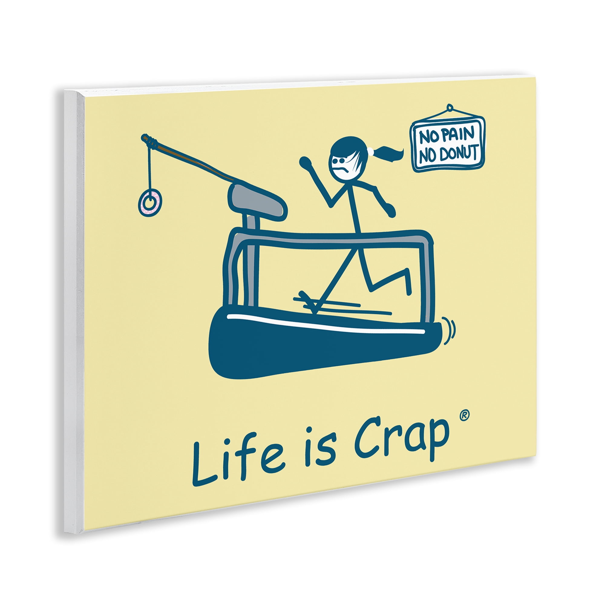 Stupell Industries No Pain or Donut Novelty & Humor Painting Unframed Art Print Wall Art, 14 x 11