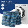 thumbnail image 3 of Golyzmt 20x20 Inch Bohemian Floor Pillow Thick Seat Cushion Multipurpose Yoga Meditation Pad for Indoor Outdoor Garden Home Office, Blue, 3 of 10