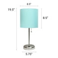 thumbnail image 3 of Creekwood Home 19.5" Oslo Contemporary Bedside Duo, Brushed Steel Table Lamp Two Pack Set with USB Port, Aqua Shades, 3 of 8