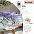 thumbnail image 6 of Purple Lavender Fitted Tablecloth with Elastic Edged, Round Table Cloth for Dining Table, Spring Daisy Butterfly Plants Watercolor Blue Waterproof Oil Proof Table Cover for Indoor Outdoor 45"-54", 6 of 8