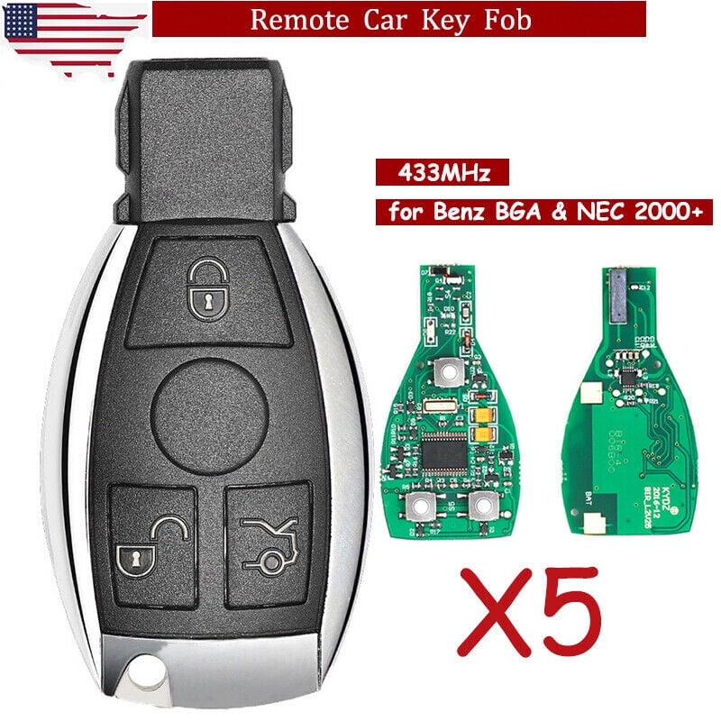 Car 2-Button Remote Key Fob 433MHz BGA Style for Mercedes Benz 2000+ 