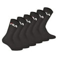 thumbnail image 1 of FILA Calcetines unisex, pack de 6 - calcetines de tripulación, de rizo, de tenis, deportivos (2x 3 pares) Negro 39-42, 1 of 3