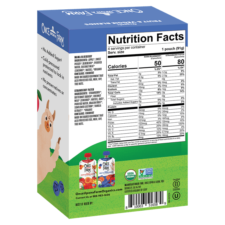 Once Upon a Farm Green Kale & Apples Organic Kids' Snack - 3.2oz Pouch