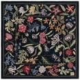 thumbnail image 2 of Safavieh Chelsea Mabelle Floral Wool Area Rug, Black/Pink, 5'6" x 5'6" Square, 2 of 10
