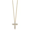 thumbnail image 2 of 14K Yellow Gold Cable Necklace with Pendants Chain Diamond Cross 18 inch 16 mm, 2 of 3
