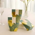 thumbnail image 4 of Efavormart 25 Pack Hunter Emerald Green Paper Pouch Party Favor Boxes With Gold Rose Flower Print, Candy Gift Bags with Pin and Tags - 4.5"x4", 4 of 6