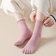 thumbnail image 3 of Misright Womens Ruffle Embellished Toe Socks Wicking Comfortable Appropriate Toe Socks for Activity, 3 of 20