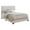 Ivory, variant on Fabric Upholstered Queen Size Platform Bed with Nail Head Trim, Ivory