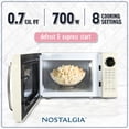 thumbnail image 5 of Nostalgia 0.7 cu ft Retro Microwave Oven, 700W Countertop Microwave Oven with 12 Cook Settings, Ivory, 5 of 7