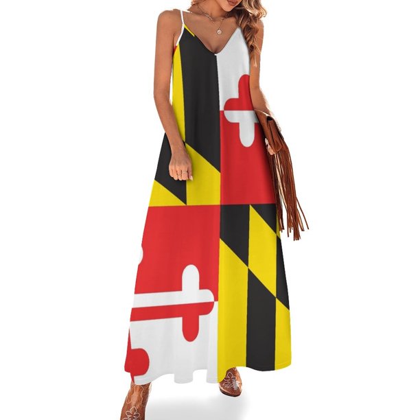 Vestido sin mangas con bandera de MARYLAND, vestido de fiesta de noche, vestido de fiesta elegante para mujer , ropa para mujer