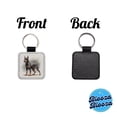 thumbnail image 4 of German Pinscher Dog Illustration Faux Leather Square Keychain, 4 of 7