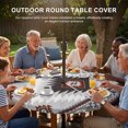 thumbnail image 3 of Round Outdoor Tablecloth with Umbrella Hole and Zipper, Gray Red Boho Tablecloth with Elastic Waterproof, Southwestern Ethnic Abstract Geometric Patio Table Covers for 36" - 44" Picnic Pool Tables, 3 of 9