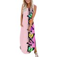 thumbnail image 1 of TSADFHJI Jupes Longues pour Femmes Été Décontracté Sans Manches Col Rond Papillon Dégradé Robe Imprimée Jupe Longue TTG, 1 of 4