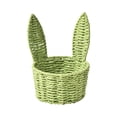 thumbnail image 2 of Basket with Handle Easter Bunny Rattan Woven Picnic Baskets with Rabbit Ear Straw Wicker Egg Candy Storage for Egg Party Supplies Gifts (Green), 2 of 7