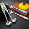 thumbnail image 4 of Stainless Steel Kitchen Ladle with Non-Slip Handle and Side Spout, Purple, 31*9 Cm, Stainless with Non Handle Small Spoon Polished Pouring Spout for Kitchen Cooking and Serving, 4 of 4
