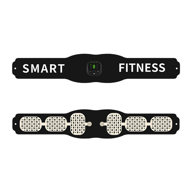 Smart Fitness Trainer Belt Electric Abs Stimulator Unisex Abdominal Muscle Trainer 6 Modes 10 Levels Intensity 15min Timing Built-in Battery with LED Display