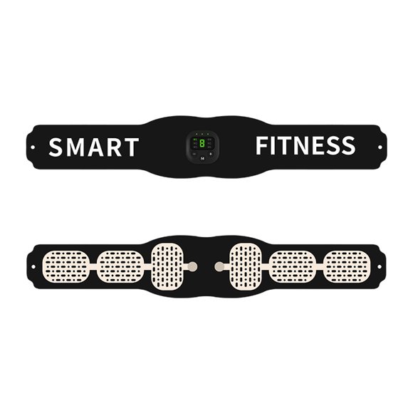 Smart Fitness Trainer Belt Electric Abs Stimulator Unisex Abdominal Muscle Trainer 6 Modes 10 Levels Intensity 15min Timing Built-in Battery with LED Display