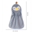 thumbnail image 2 of Hand Towel Hanging Absorbent Baby Hand Towel Cute Penguin Duck Skin-Friendly Soft Children,Grey, 2 of 5