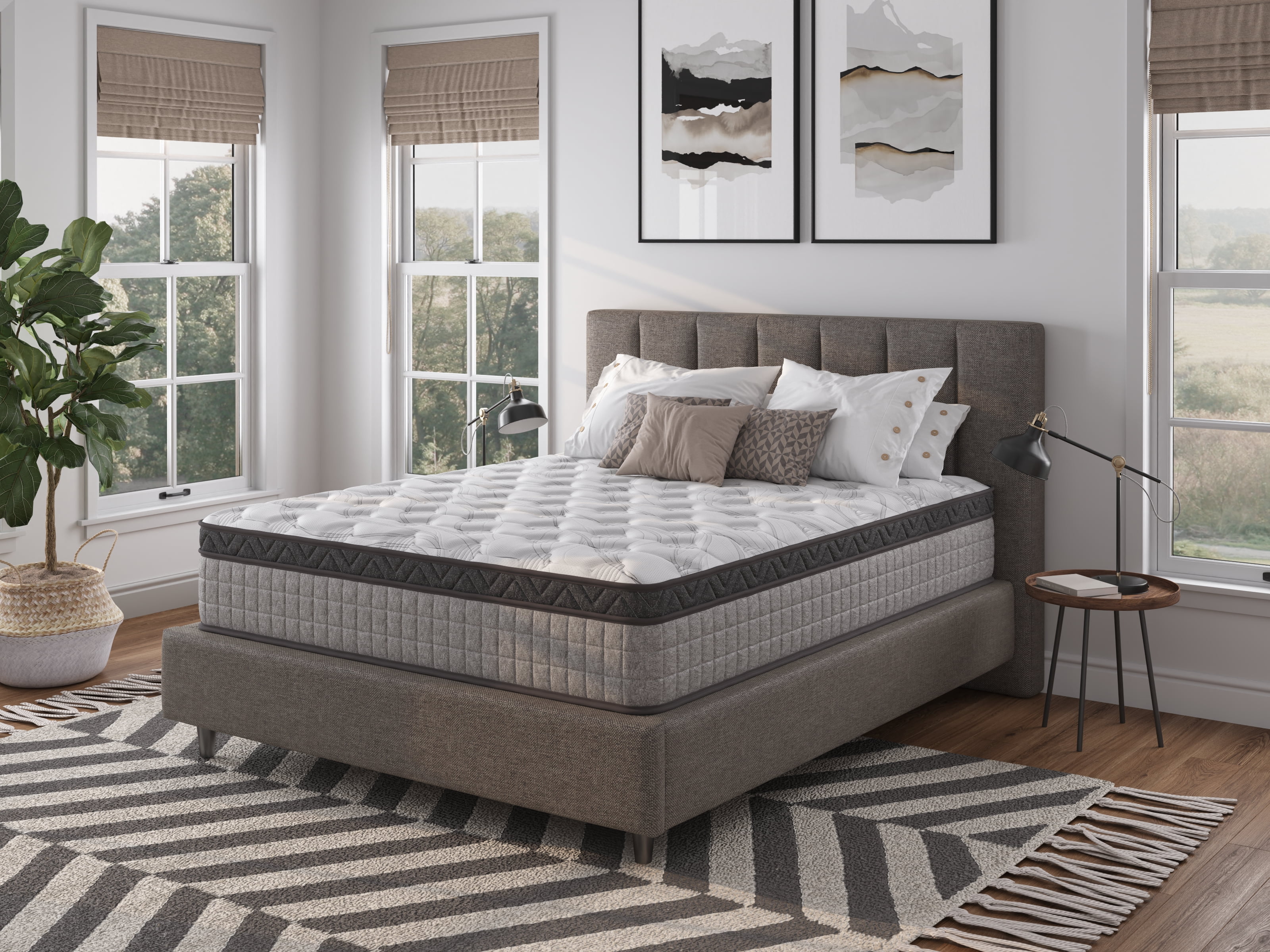 10" Twin Diamond Innerspring Hybrid and Cooling Gel Memory Foam Mattress, Pressure Relief, and Motion Isolation