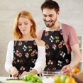 thumbnail image 3 of Pioneer Flower Floral Print Pattern Apron-Garden Aprons for Women with Pockets-Cotton Linen Waterproof Kitchen Cooking Gardening Aprons Adjustable for Kitchen,Cooking,BBQ and Salon 33x27 Inch, 3 of 7